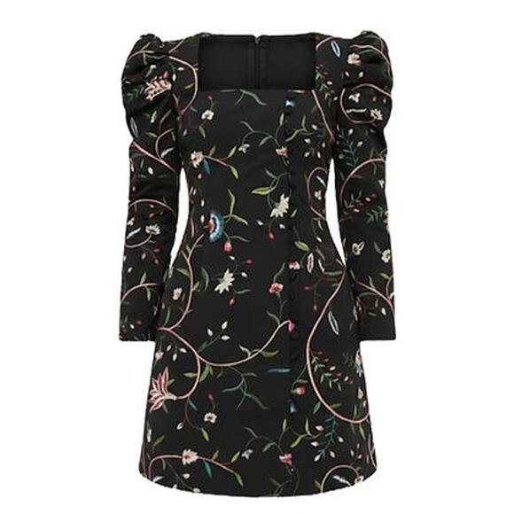 TUCKERNUCK Black Embroidered Calla Dress Size XS NWT Retail $398 Tuckernuck - Picture 7 of 7